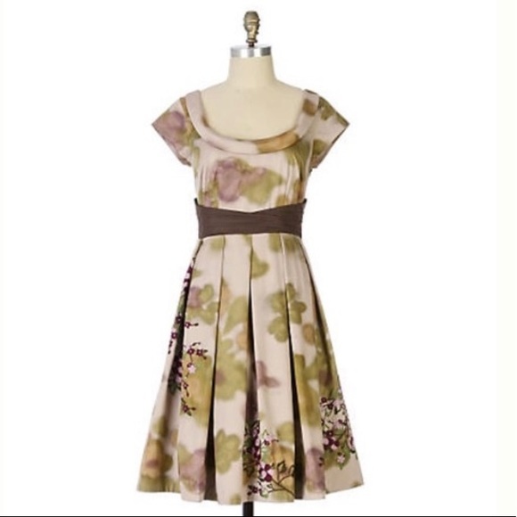 Anthropologie Dresses & Skirts - Anthropologie Floral Embroidered Green Dress 2